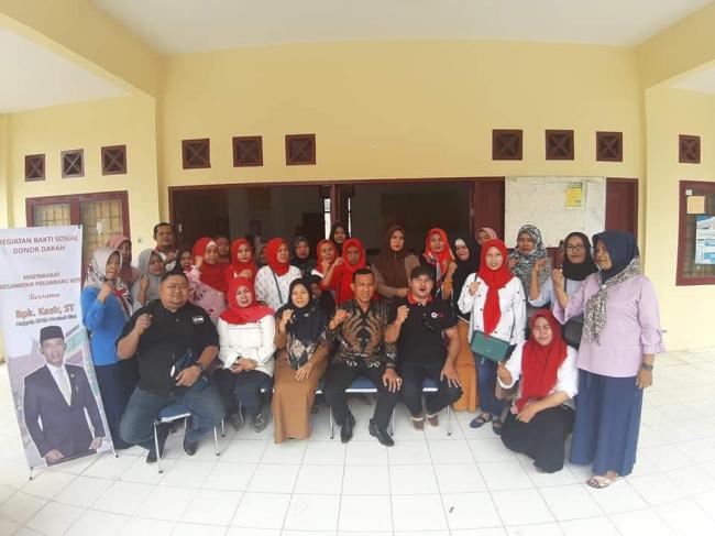 Bakti Sosial Donor Darah Kelurahan Kota Baru Bersama Kasir Dewan DPRD Riau 