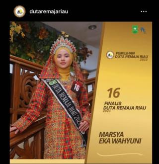 Ayoo warga Kuansing Dukung Marsya Eka Wahyuni Menjadi Duta Remaja Riau 2023