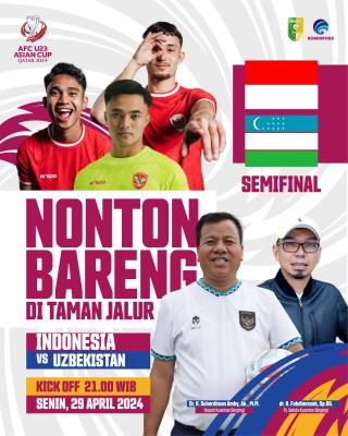 Bupati Suhardiman Kembali Gelar Nobar, Timnas Indonesia Melaju Ke Semifinal Lawan Uzbekistan
